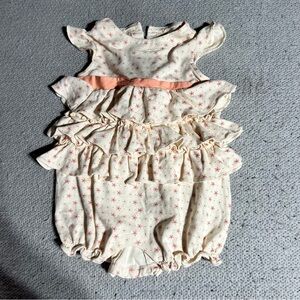 Janie and Jack Cream & Pink Ruffle Floral Print Bodysuit 12-18 Months EUC